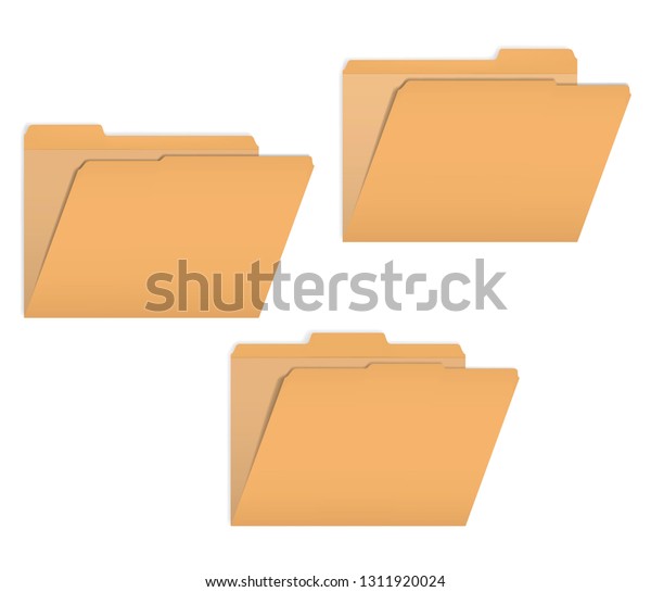 Set of open variously tabbed file folders,\
vector mock-up.