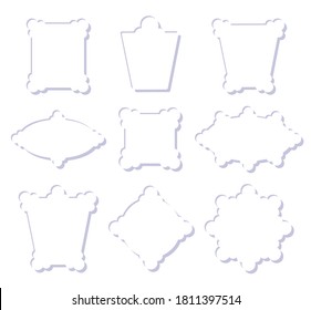 Set of openwork decorative frames. Isolated on white background. Vector illustration.