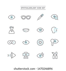 
set of Ophthalmology and eyes icon