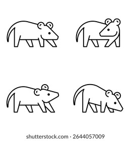 Conjunto do logotipo Opossum. Design de ícones. Elementos do modelo