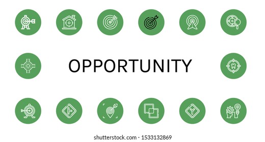 Set of opportunity icons. Such as Target, Intersection, Intersect, Junction, Strategic , opportunity icons