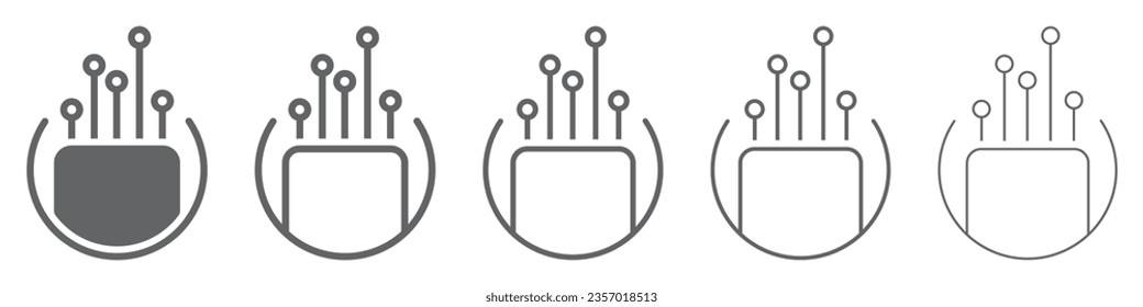 Set of optic fiber cable icon. Optic or fiber cable, network connection, computer wire, fibre broadband logo. Data traffic, repair solutions. Data transfer symbol isolated on white background. Vector.