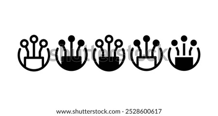 set of optic fiber cable icon symbol sign vector design black white color simple illustration collection isolated