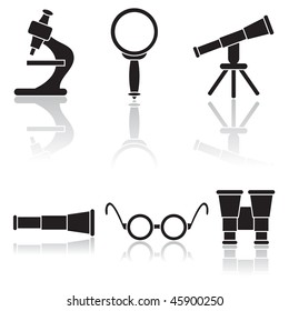 Set of optical icons, illustration