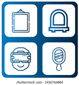 Set of optics icons such as Mirror, Ar glasses , optics