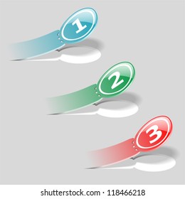 Set Options Sticker Labels on Sheets Paper with Tear-off Coupon. It is easy to change the color. Vector Illustration