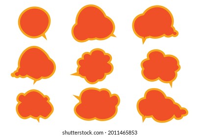 Coloca burbujas de habla de otoño en el fondo blanco. cuadro de chat o mensaje de doodle vectorial de chat o icono de comunicación Nube hablando por historietas y diálogo de mensajes