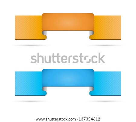 set orange blue ribbon style templates stock vector royalty free blue ribbon template