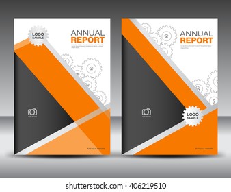 Orange Cover Template setzen, Jahresbericht, Broschürenflyer, Präsentation, Buch, Polygon Hintergrund, Poster