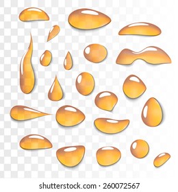Set of orange drops, vector illustration