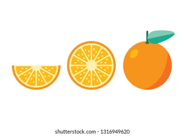 Set of orange fruit