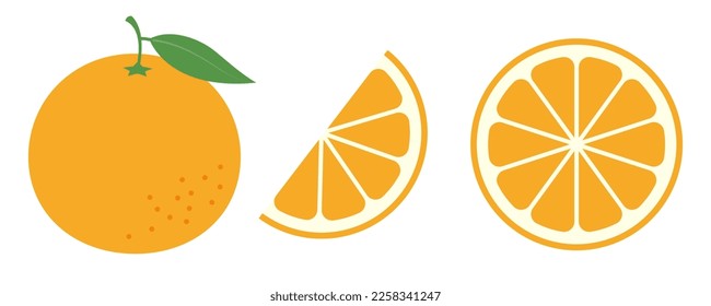 a set of orange fruit vector illustrations for banners, cards, flyers, social media wallpapers, etc.