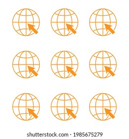 set of orange go to web icon vector illustration