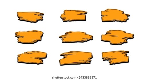 Set of orange Grunge border frame vector grunge background