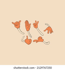 Set of orange hands logo design-3