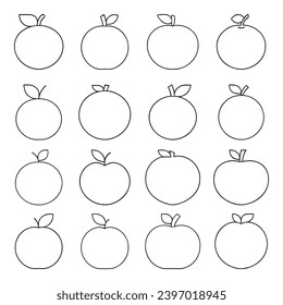 Set of orange icon. Pictogram vector design.