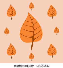 Set of orange leaves. Element for design