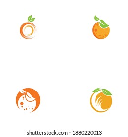 Set Orange logo design Vector icon illustration design