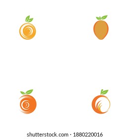 Set Orange logo design Vector icon illustration design