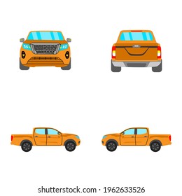 set of orange pick up on white background