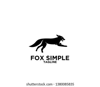 set orange red fox silhouette logo icon designs illustration template