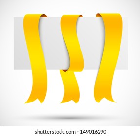 Set of orange ribbons