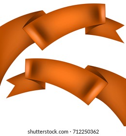 Set of orange ribbons, banner isolated on white background. And also includes EPS 10 vector