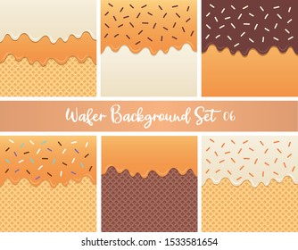 Set of orange sauce wafer vector.