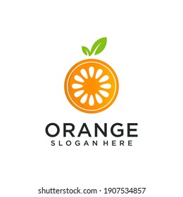 Set of orange seed with leaf logo and business card