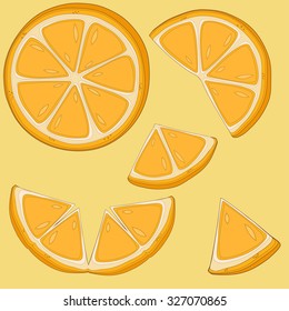 Set of orange slices