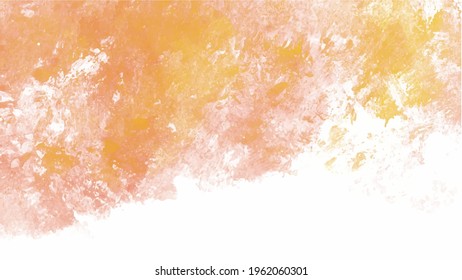 Set of orange vector watercolor backgrounds for poster, brochure or flyer, Bundle of watercolor posters, flyers or cards. Banner template.