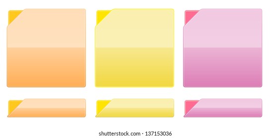 The set of orange, yellow and pink template / fresh glossy template