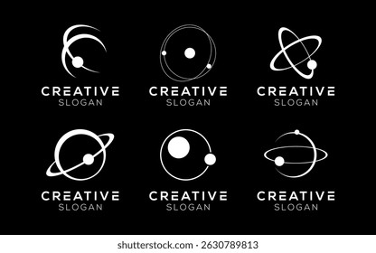 Conjunto de modelos de design de logotipo da órbita. Design moderno isolado do espaço da órbita para astronomia