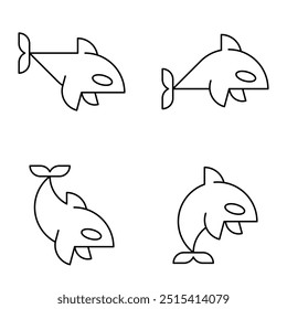 Set of Orca logo. Icon design. Template elements