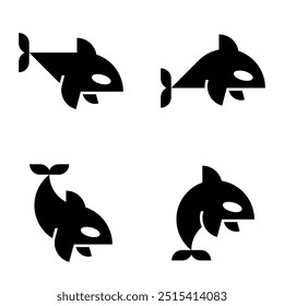 Set of Orca logo. Icon design. Template elements