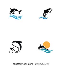 set of Orca Logo Vector Illustration On Trendy Design.