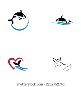 set of Orca Logo Vector Illustration On Trendy Design.