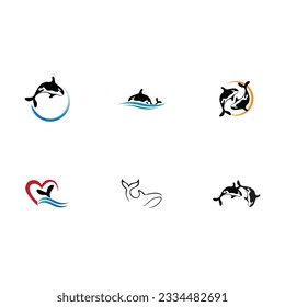 set of  Orca Logo Vector Illustration On Trendy Design.