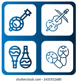 Set of orchestra icons such as Banjo, Cello, Maracas , orchestra