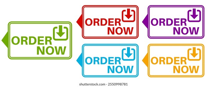 set order now sign labels icon banner design sticker labels template vector illustration