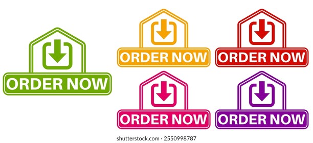 set order now sign labels icon banner design sticker labels template vector illustration