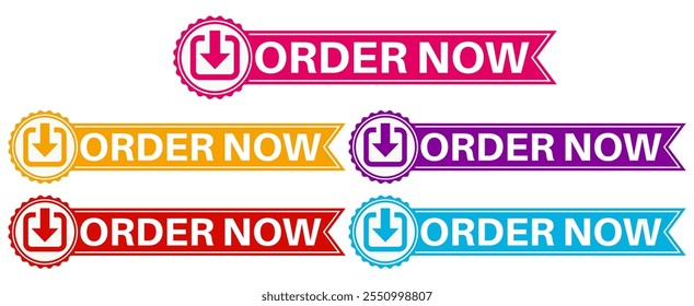 set order now sign labels icon banner design sticker labels template vector illustration