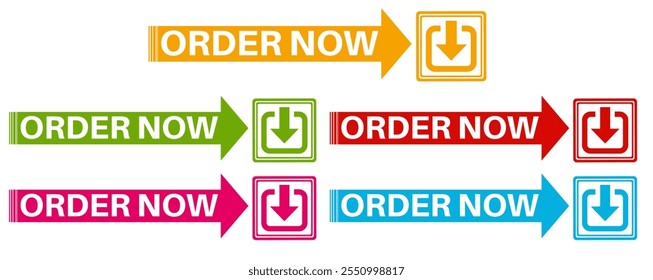 set order now sign labels icon banner design sticker labels template vector illustration