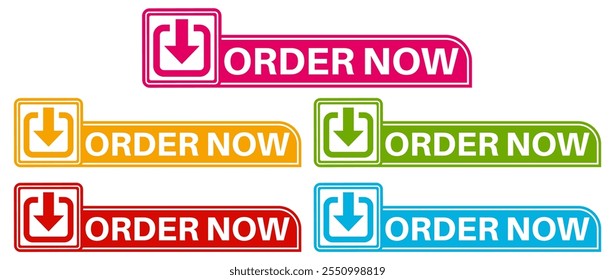 set order now sign labels icon banner design sticker labels template vector illustration