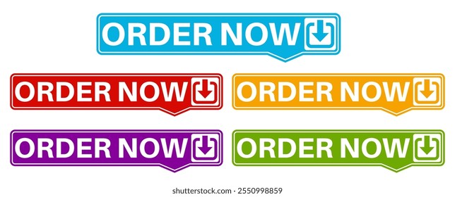 set order now sign labels icon banner design sticker labels template vector illustration