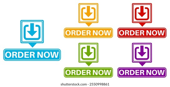 set order now sign labels icon banner design sticker labels template vector illustration