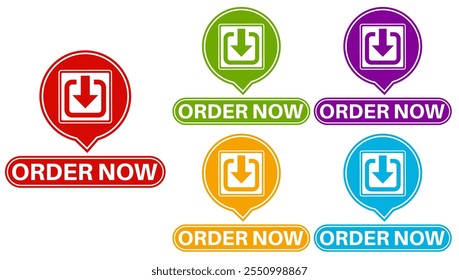 set order now sign labels icon banner design sticker labels template vector illustration