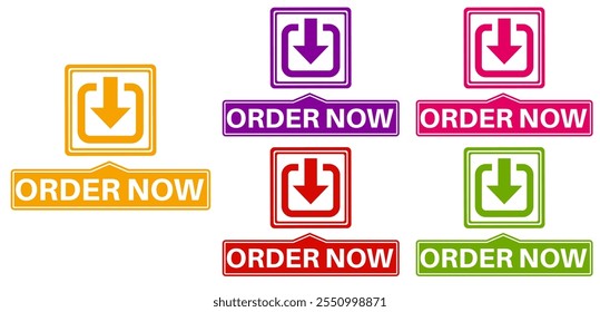 set order now sign labels icon banner design sticker labels template vector illustration