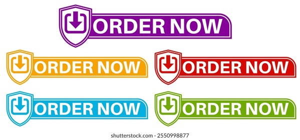 set order now sign labels icon banner design sticker labels template vector illustration