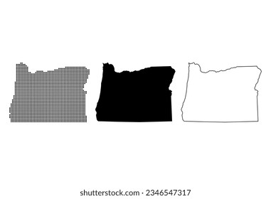 Set of Oregon map, united states of america. Flat concept symbol vector illustration .